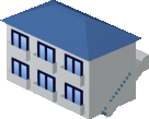 青い屋根のアパート